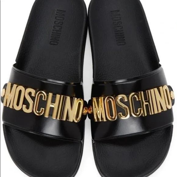 Moschino slides( brand new) Moschino Black Teddy Bear Pool Slides Moschino main image 3